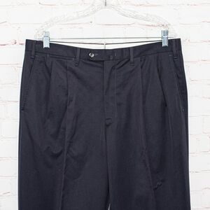 Battaglia Men's Pleated trouserPants Cuffed dark Gray Size 36 Italy